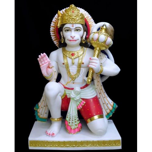 Marble Colored Sitting Hanuman Statue