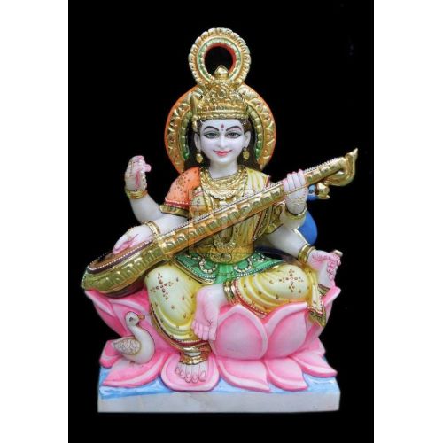 Marble Saraswati Mata Statue