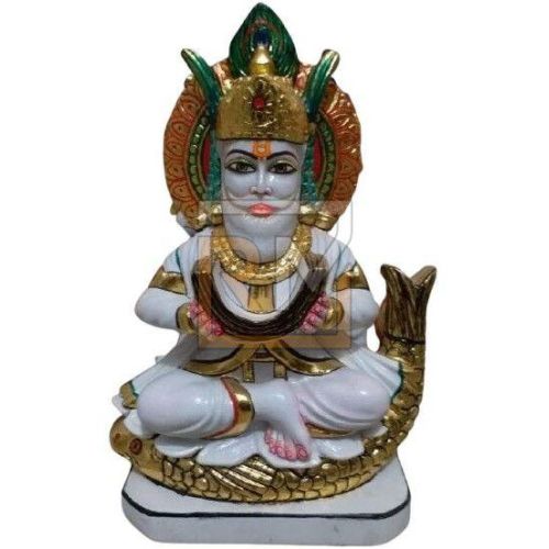 Marble Sitting Jhulelal Statue