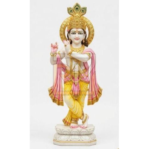 Marble Standing Krishna Statue