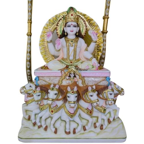 Marble Surya Dev Statue