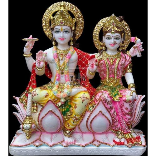 Marble Vishnu Laxmi Statue