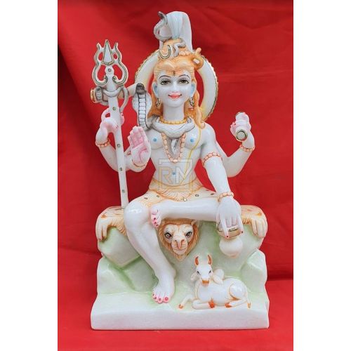 Marble White Mahadev Statue