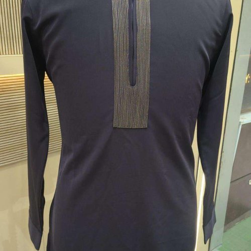 Mens Navy Blue Designer Kurta Pajama Set