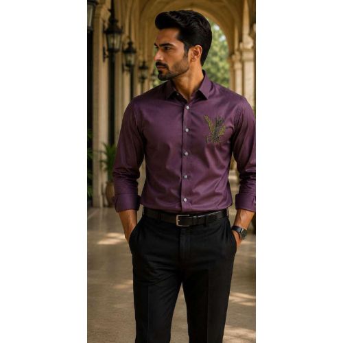 Mens Eagle Embroidered Formal Shirt