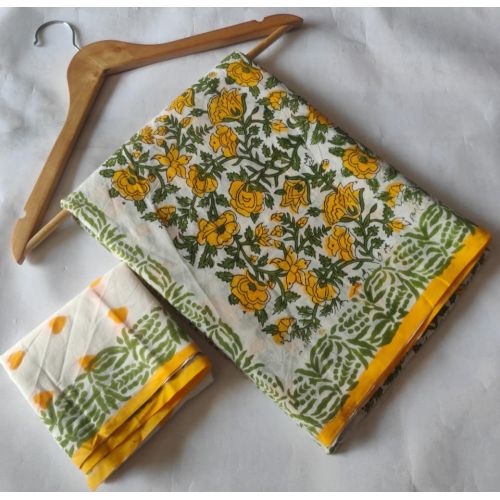 Ladies Hand Block Print Mul Cotton Saree