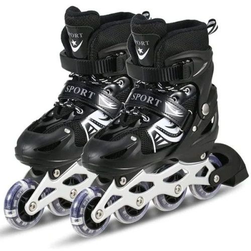 Black Adjustable Aluminium Inline Skates