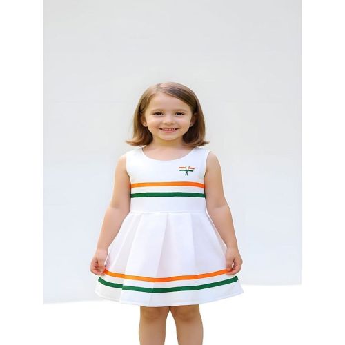 Girls Soft Cotton Independence Day Frock