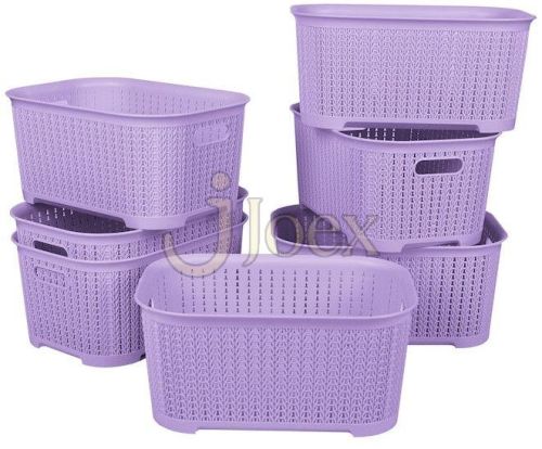 Lavender Knit Weave Storage Basket