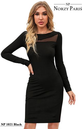 Ladies Black Mesh Party Wear Dress
