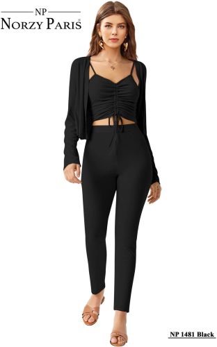 Ladies Black Three Piece Co-Ord Set