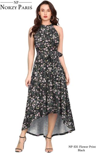 Ladies Floral High Low Maxi Dress