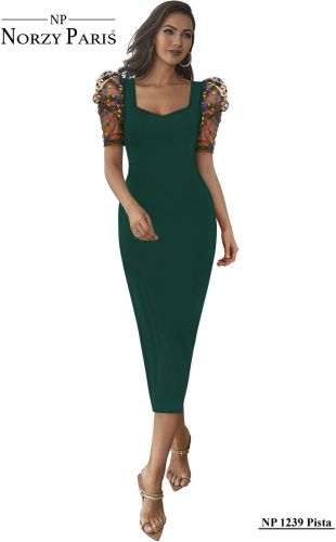 Ladies Pista Designer Puff Sleeve Dress