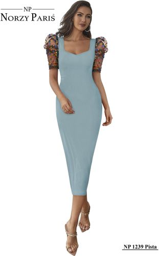 Ladies Pista Mesh Puff Sleeve Dress