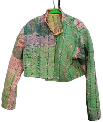 Forest Green Kantha Short Jacket