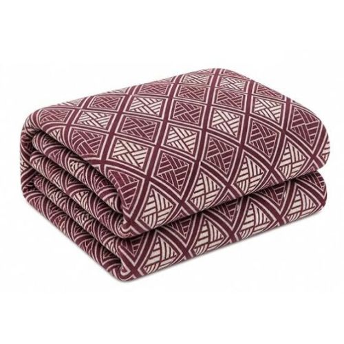 Gulliver Maroon Bed Printed Flannel AC Blanket