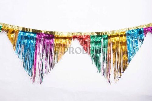 Colorful Rainbow Metallic Foil Fringe Garland