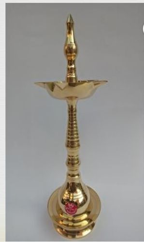 Kerala Samai Brass Standing Diya with Ribbed Stem