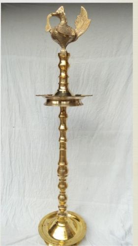 Peacock Brass Standing Diya