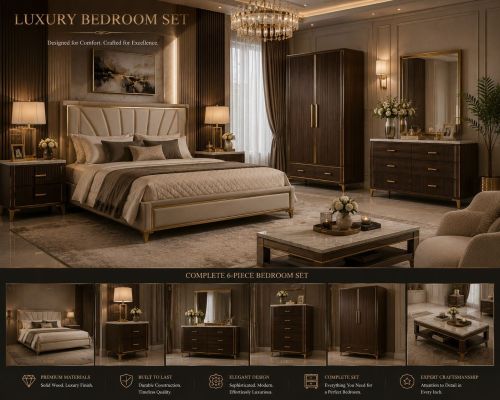 Luxury Upholstered Bedroom Furniture Set