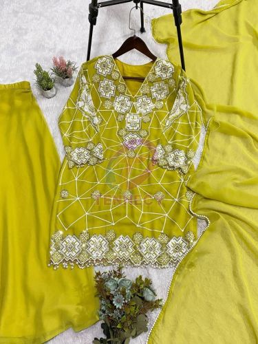 Designer Georgette Palazzo Suit Set