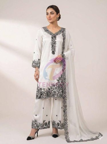 French Crepe Palazzo Suit With Dupatta
