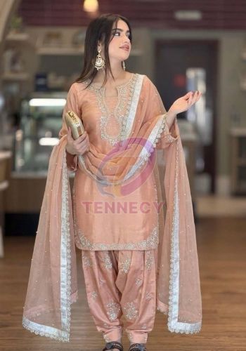 Glass Satin Farshi Plazzo Set