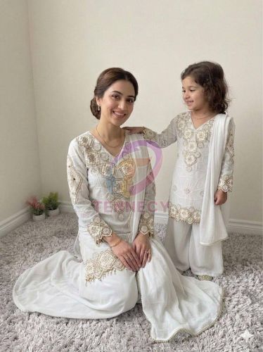 Mother Daughter Party Wear Combo Set