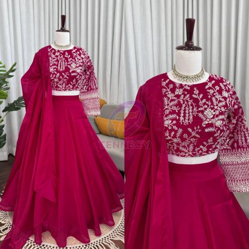 Pink Jmv Silk Lehenga Set