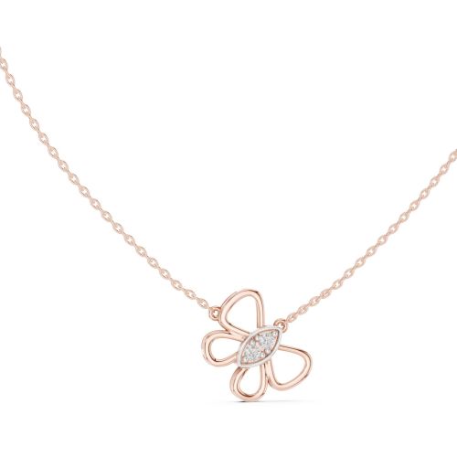 Diamond Blossom Charm Necklace