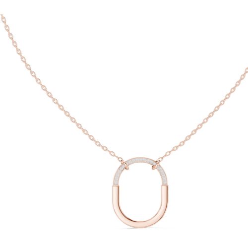 Diamond Oval Link Pendant Necklace