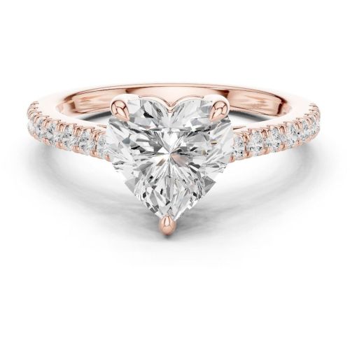 Heart Solitaire Diamond Engagement Ring