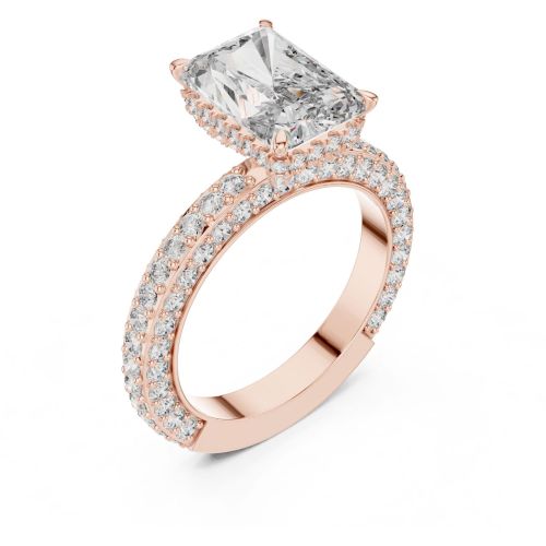 Radiant Princess Halo Diamond Ring