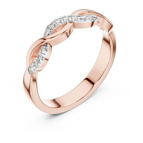 Twisted Diamond Band Ring