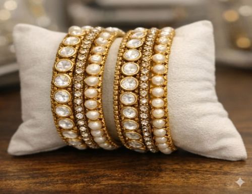 Kundan Pearl Bangles