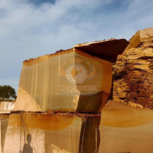 Bijolia Dabi Slab Cutting Stone Block Sandstone