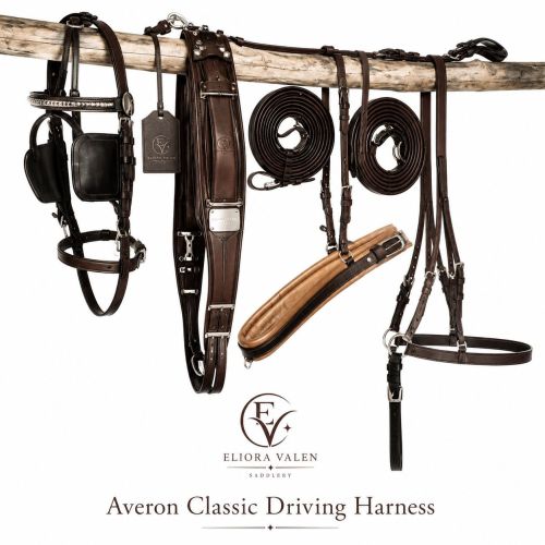 Averon Classic Brown an Black Leather Horse Driving Harness