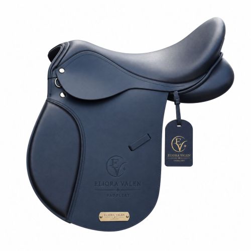 Azurecrest Elegance Navy Blue Leather Horse Riding Saddle