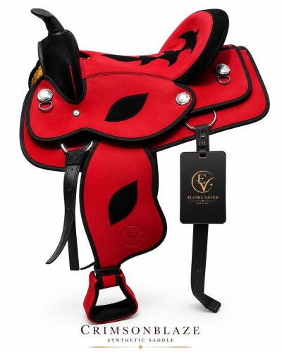 Crimsonblaze Synthetic Red Leather Horse Western Saddle