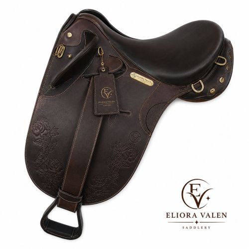 Midnight Rose Heritage Brown Full Grain Leather Horse Riding Saddle