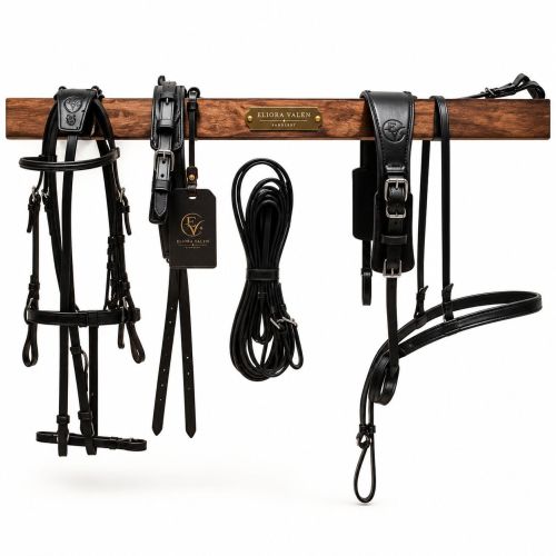 Noir Sterling Premium Black Leather Harness Set