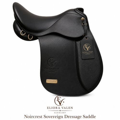 Noircrest Sovereign Black Full Grain Leather Horse Dressage Saddle