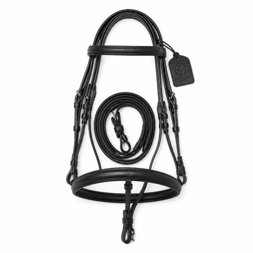 Vellaro Grip Rein Black Leather Horse Bridle