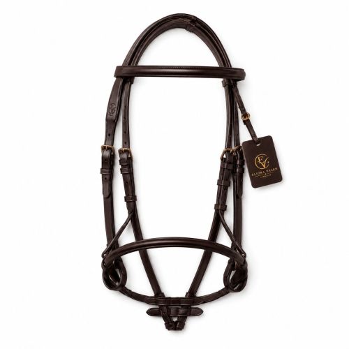 Velmont Squareline Premium Brown English Leather Horse Bridle
