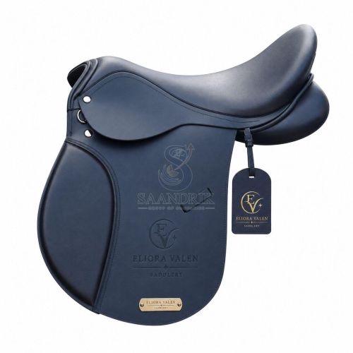 Azurecrest Elegance Navy Blue Leather Horse Riding Saddle