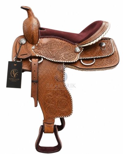 Bloomridge Buckstitch Brown Leather Horse Western Saddle