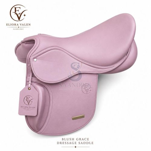 Blush Rose Pink Leather Horse Dressage Saddle