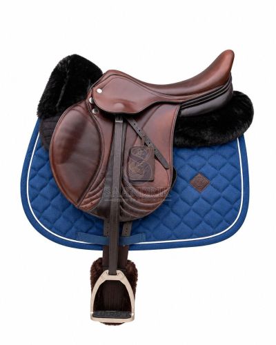 Cobalt Cloud Sheepskin Blue Half Saddle Pad