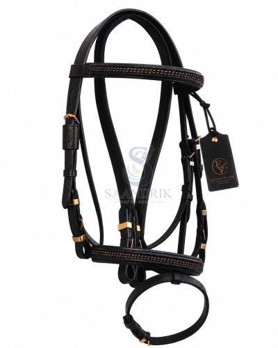 Imperia Crest Premium Black Leather Horse Bridle