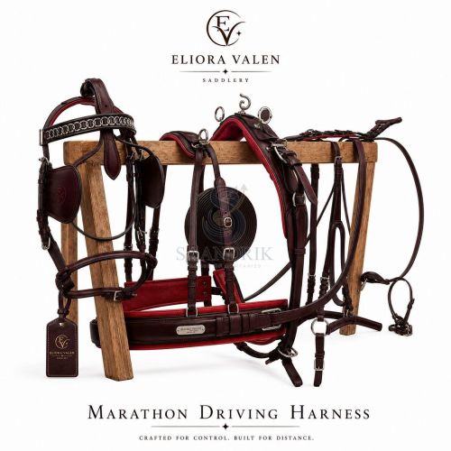 Marathon Brown Leather Horse Driving Harness Set